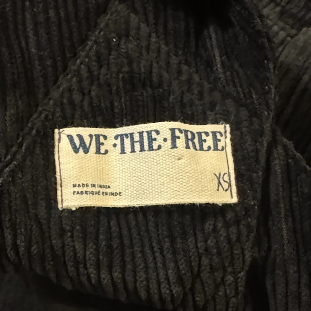 Free People We The Free Good Luck Cord Overalls Black